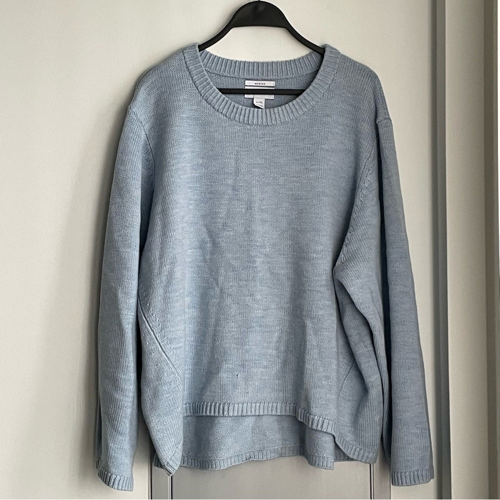 KIT AND ACE Blue Merino Wool Crewneck Sweater